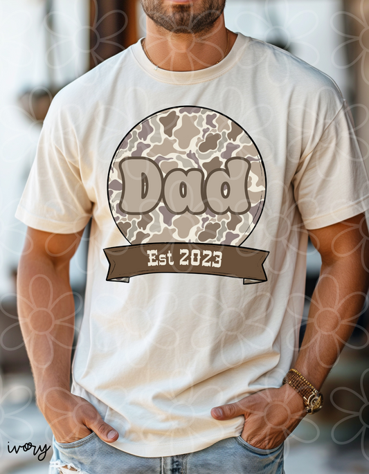 Camo Dad Est Custom Year DTF Transfer