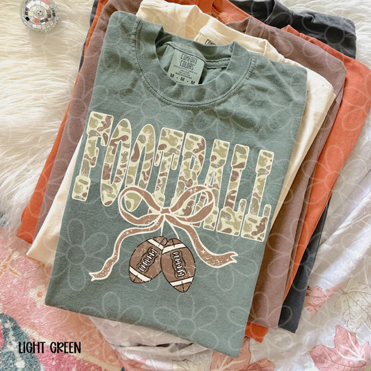 Camo Football Bow DTF Transfer