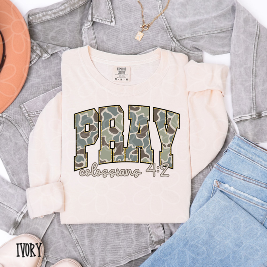 Camo Gold Pray Kids Completed Tee