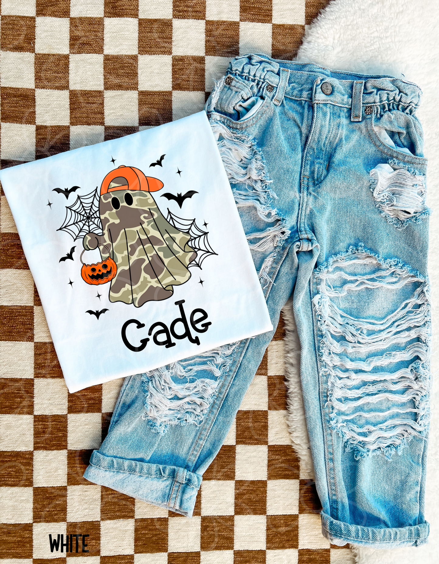 Camo Halloween Ghost Custom Name DTF Transfer
