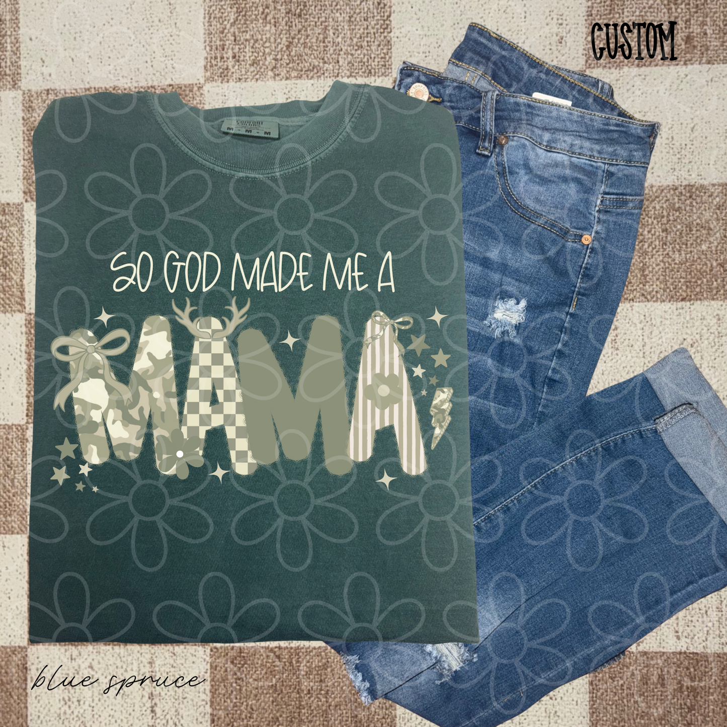 Camo So God Made Me A Custom Name Kids Completed Tee