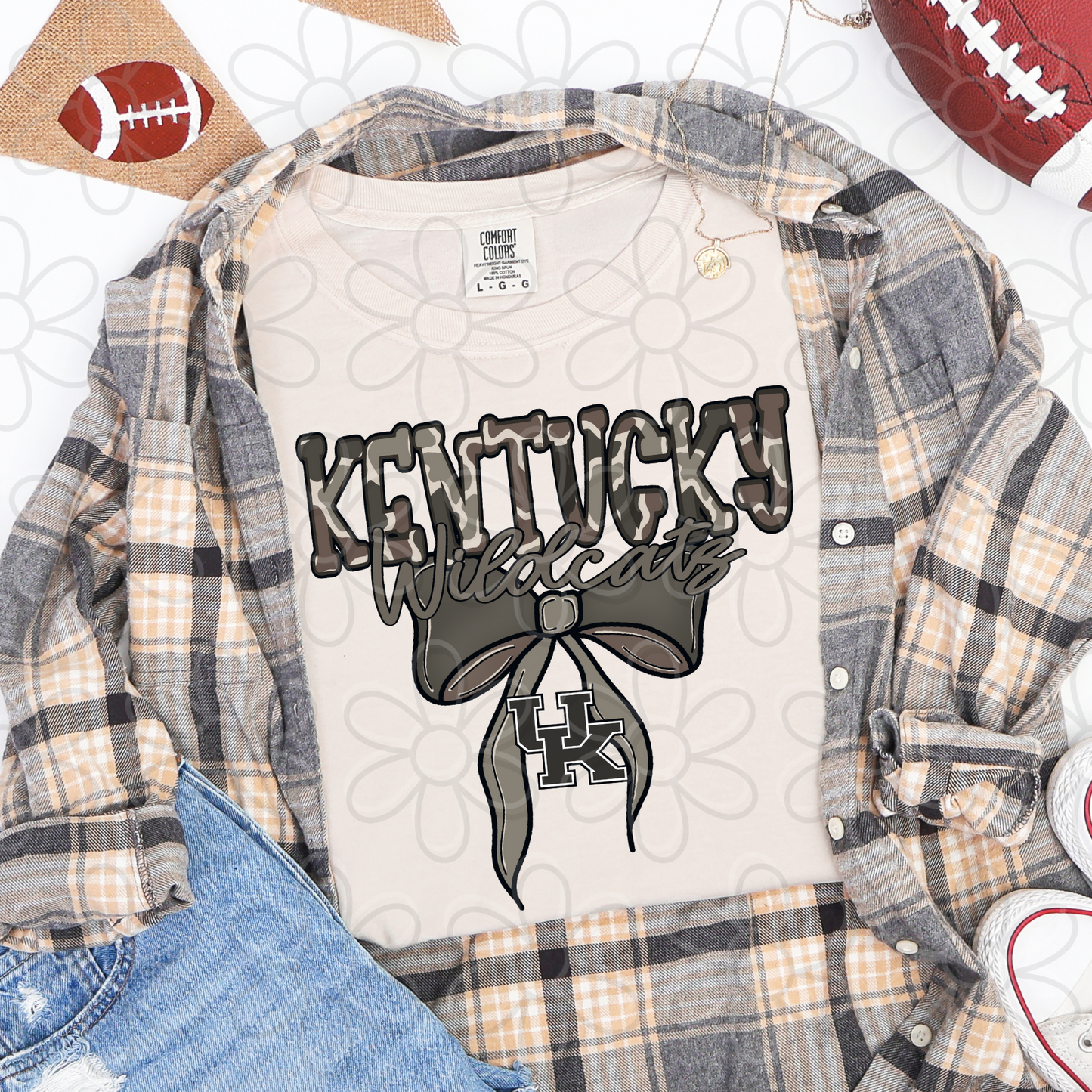 Camo Sports Teams Bow (Multiple Options) Completed Tee