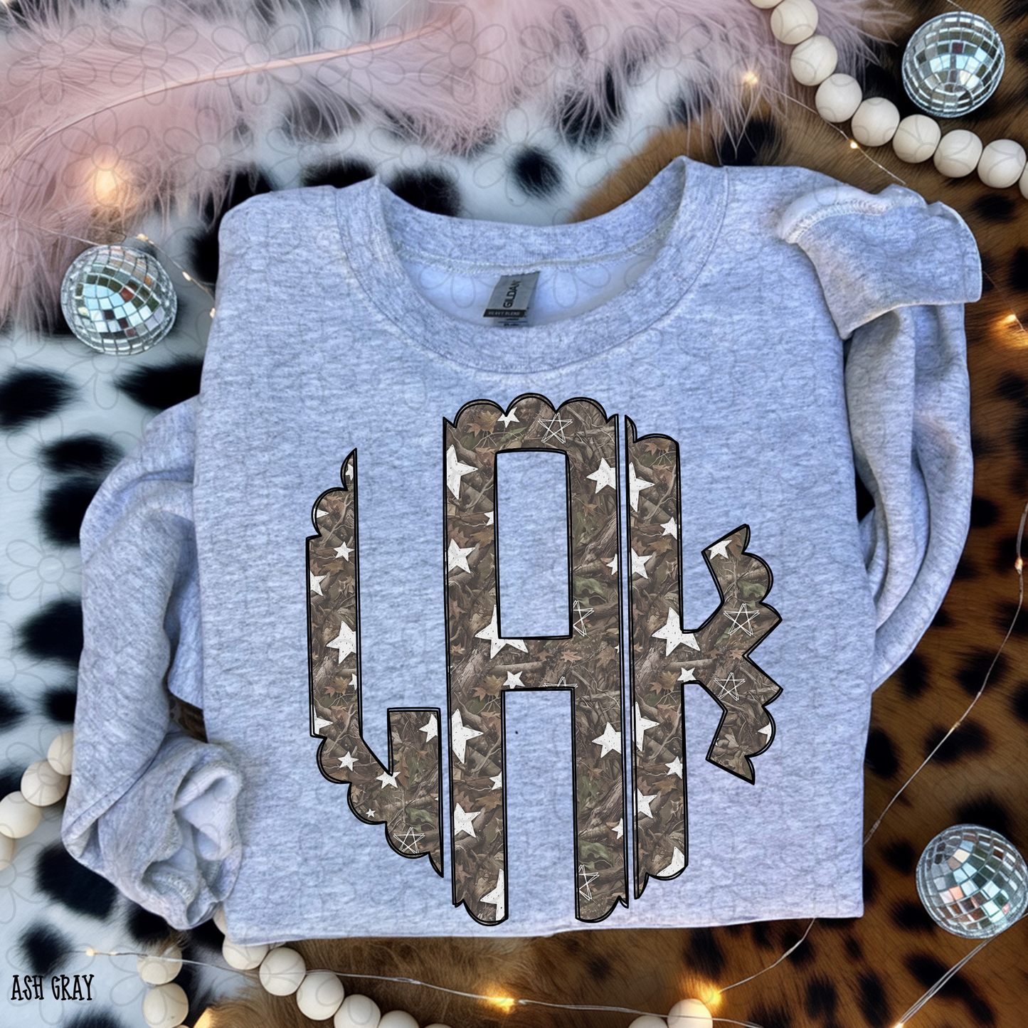 Camo Stars Custom Monogram DTF Transfer