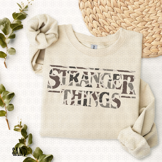 Camo Stranger Things Kids Completed Tee