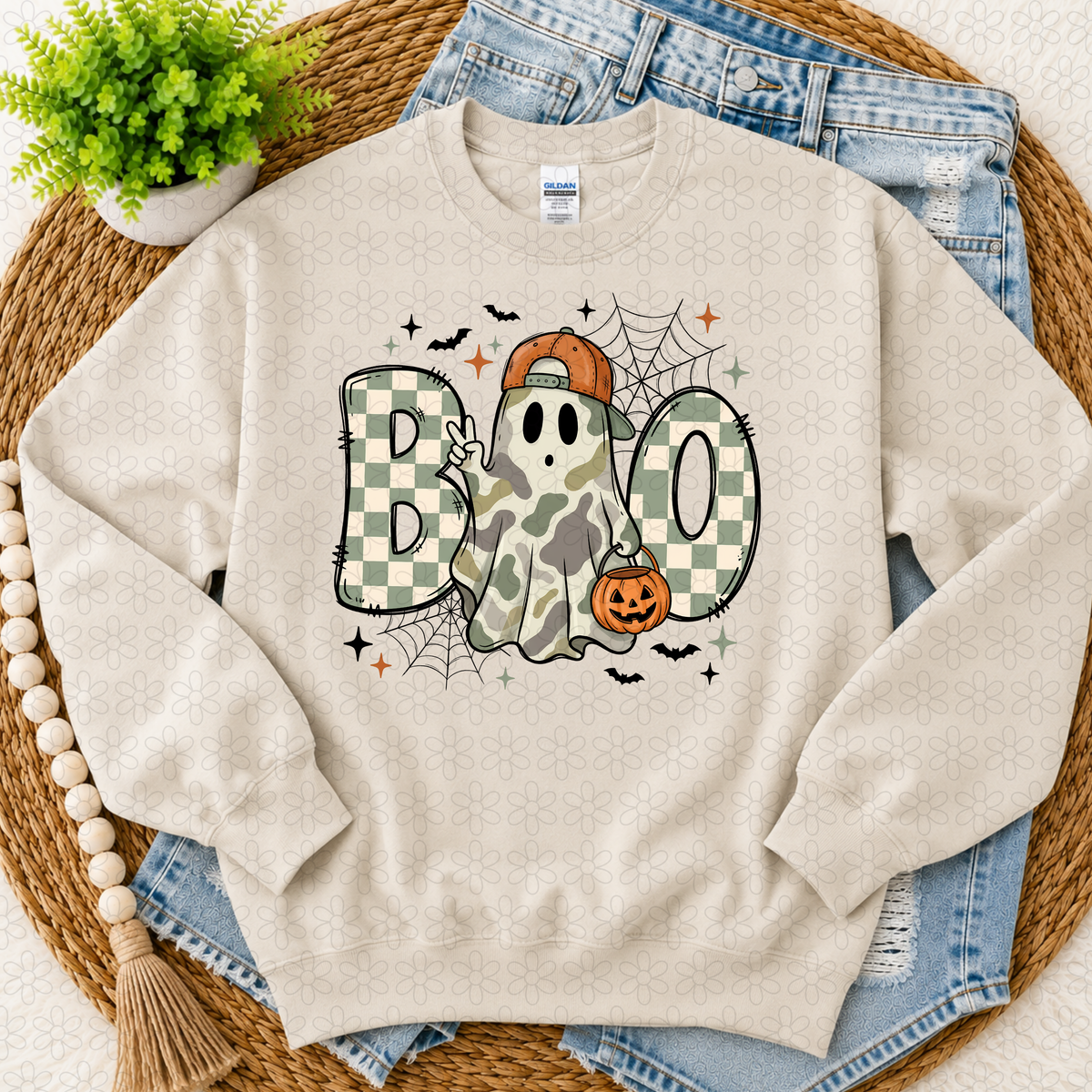 Camo BOO Ghost Boy DTF Transfer