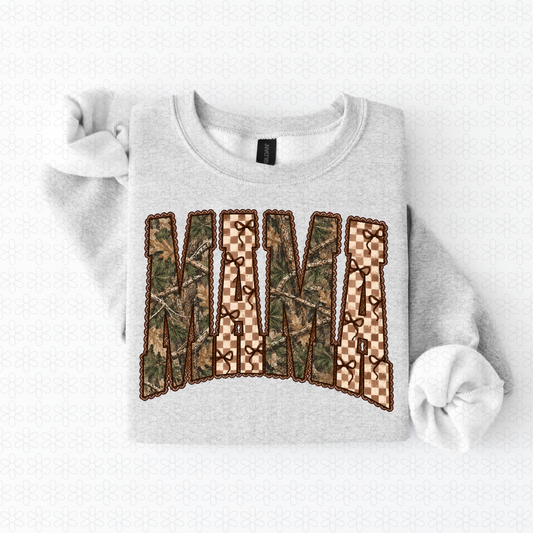Camo Checkered Mama Completed Tee