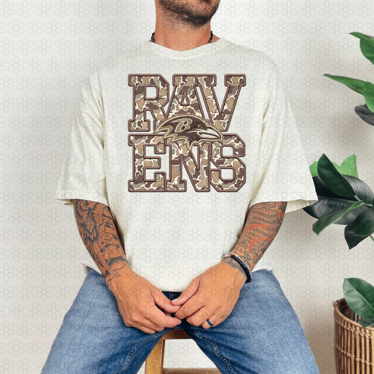 Camo Football Teams- Multiple OPTIONS ONLY- NO CUSTOMS Completed Tee