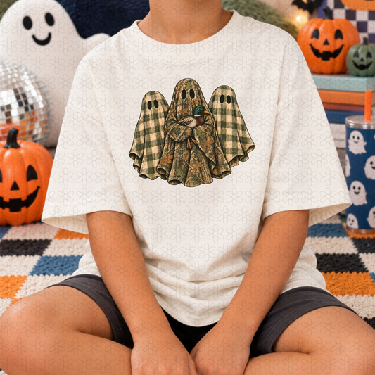 Camo Ghost Mallard Duck Completed Tee