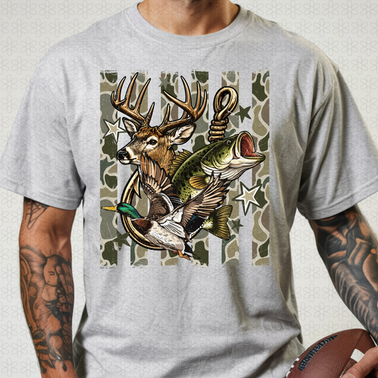 Camo Hunting Stars DTF Transfer