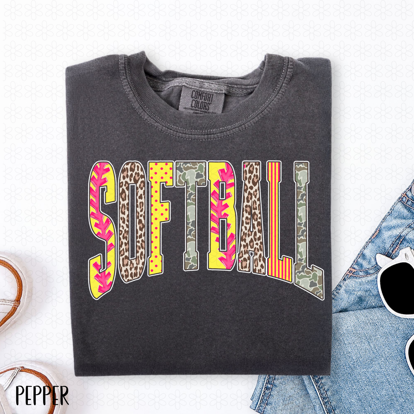 Camo Leopard Softball DTF Transfer