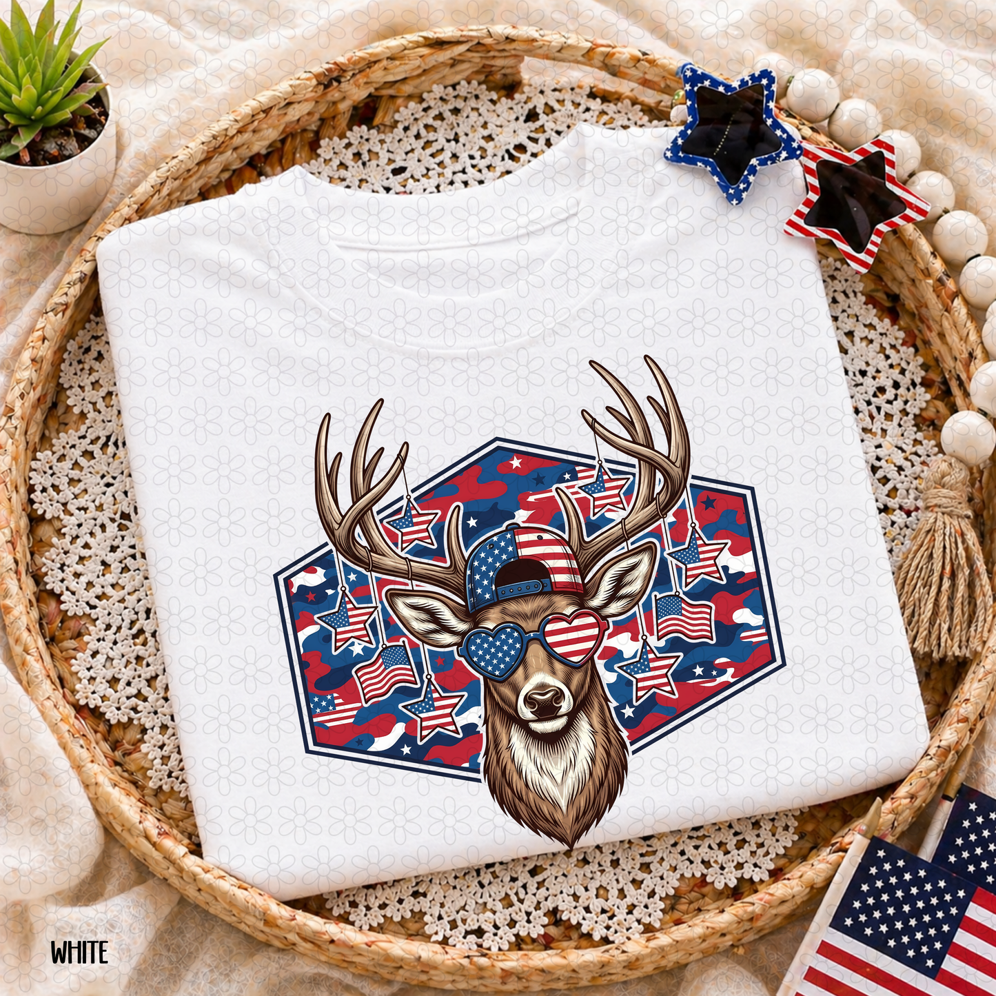 Camo RWB Deer Completed Tee