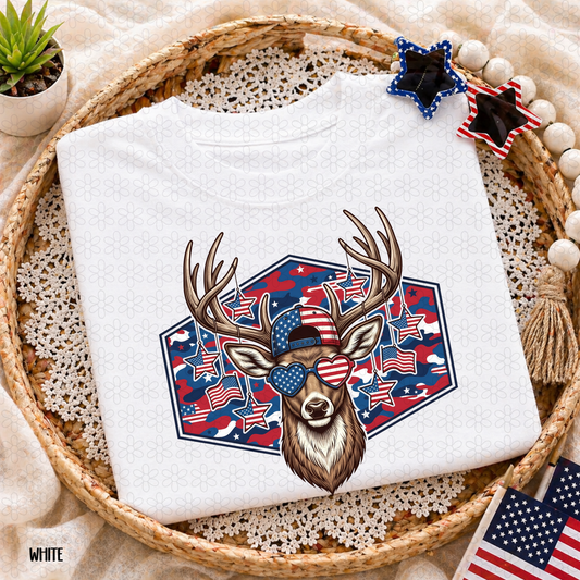 Camo RWB Deer Completed Tee