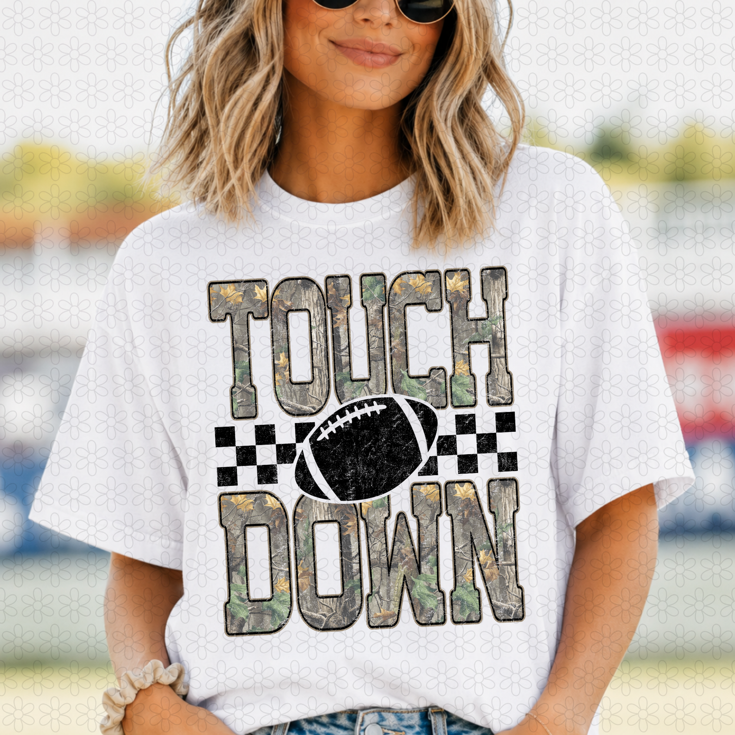 Camo Touch Down (Multiple Color Options) Completed Tee