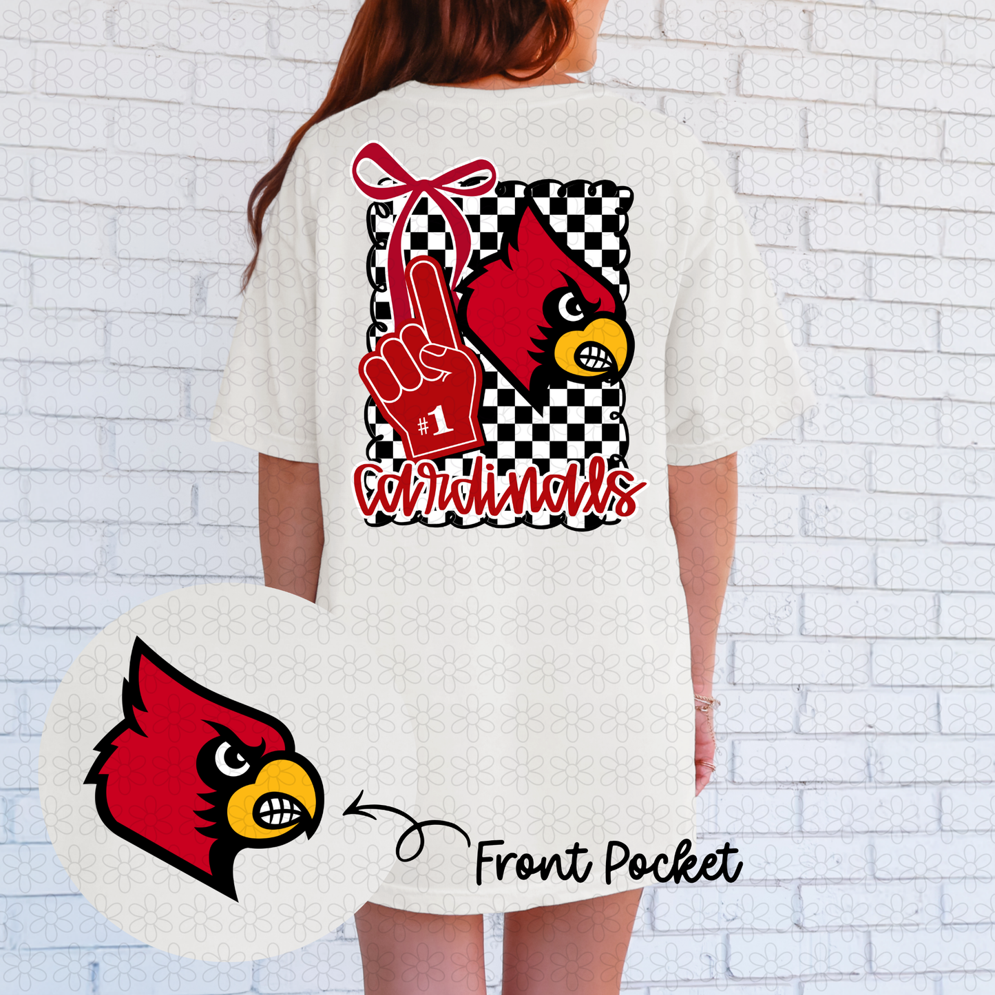 Bow Checkered Teams (Multiple Options) Completed Tee