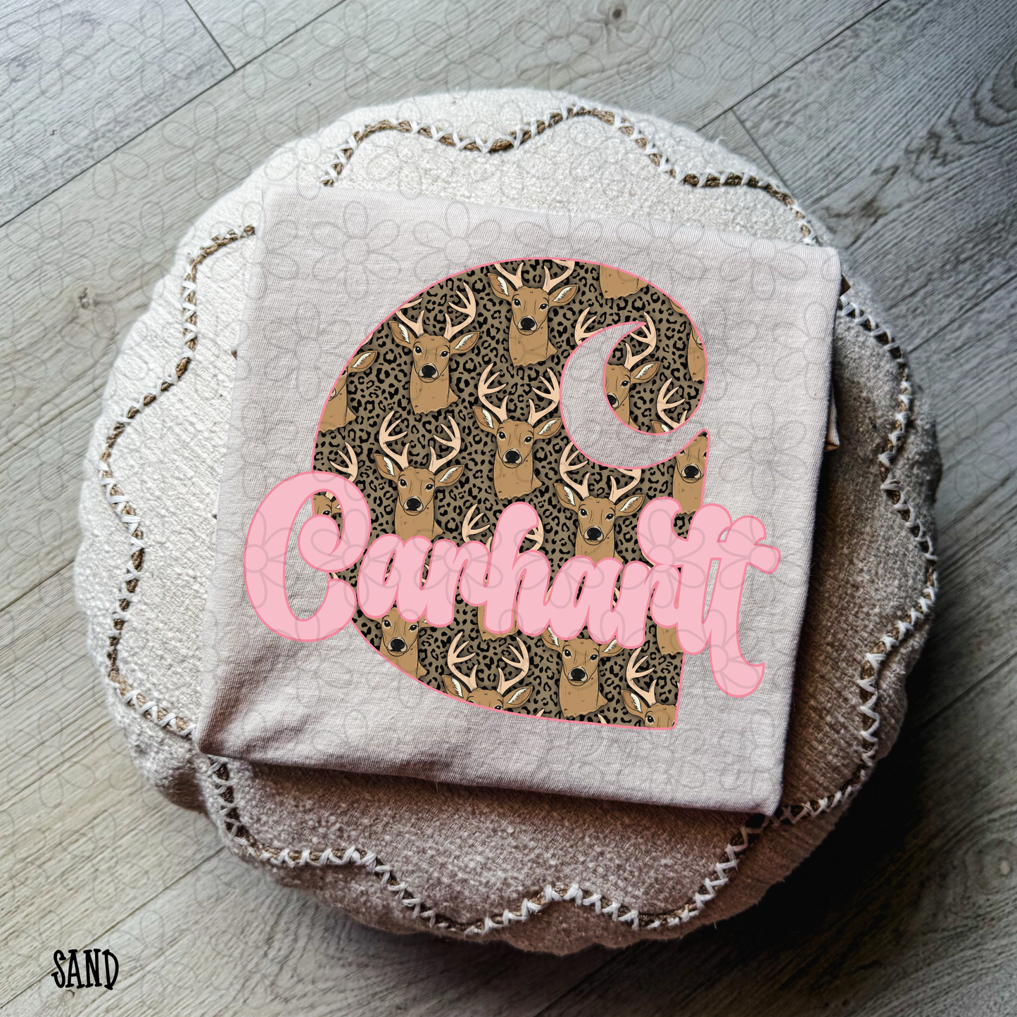 Carhartt Pink Leopard Deer Kids Completed Tee