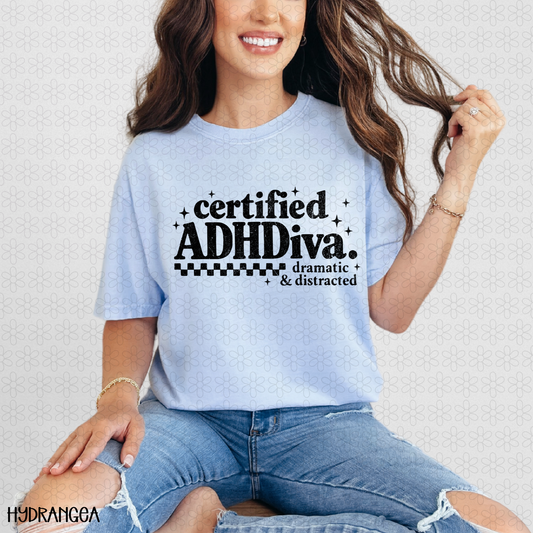 Certified ADHDiva Black Completed Tee