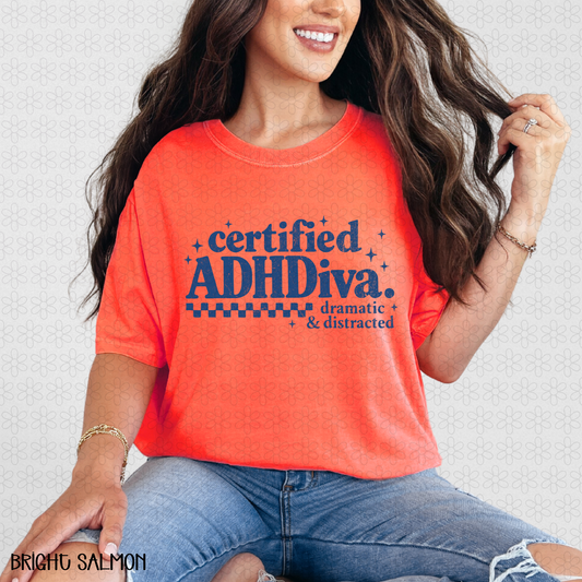 Certified ADHDiva Blue Completed Tee