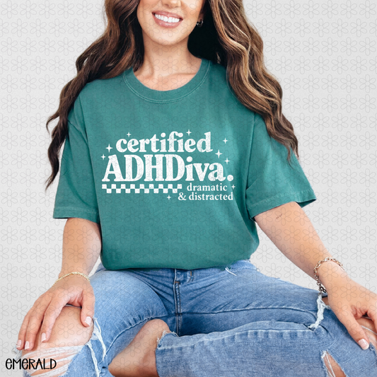 Certified ADHDiva White Completed Tee