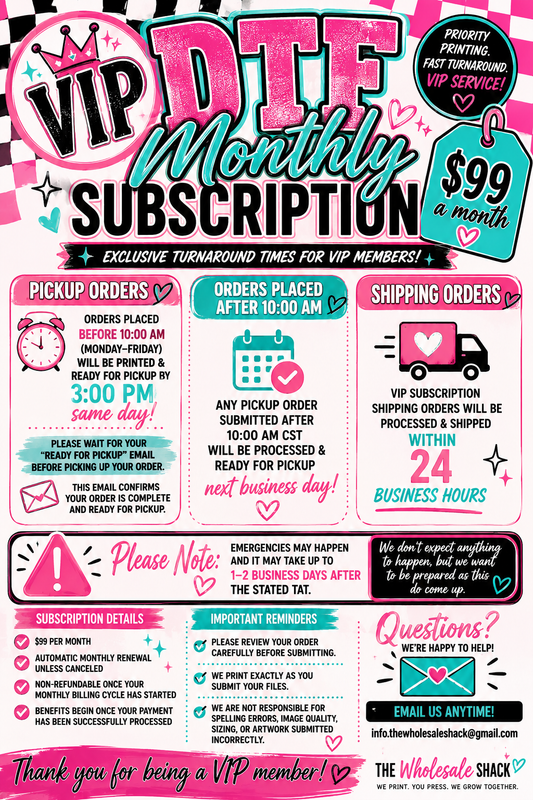 VIP Service- Monthly Subscription plan