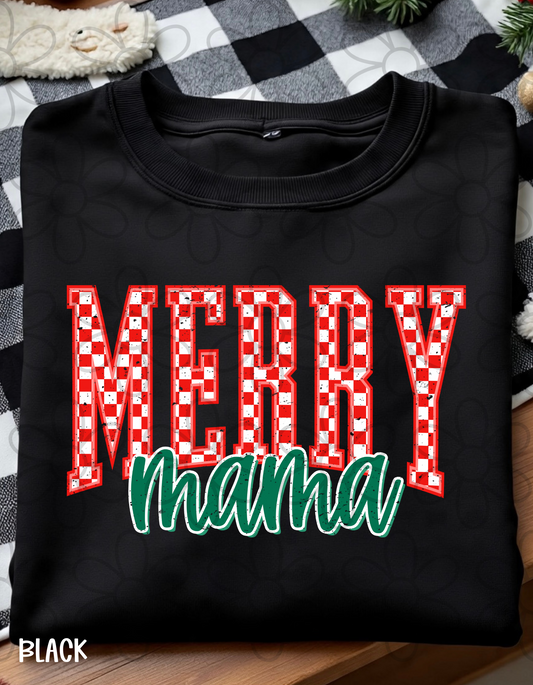 Checkered Merry Mama Completed Tee