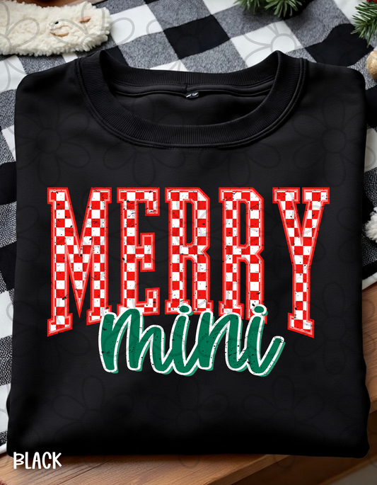 Checkered Merry Mini Kids Completed Tee