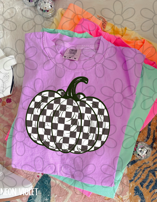Checkered Pumpkin Kids Completed Tee