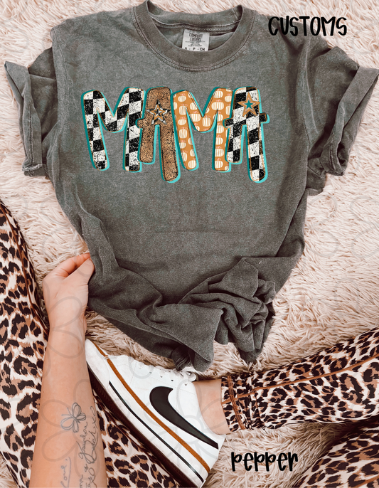 Checkered Pumpkins Custom Names Completed Tee