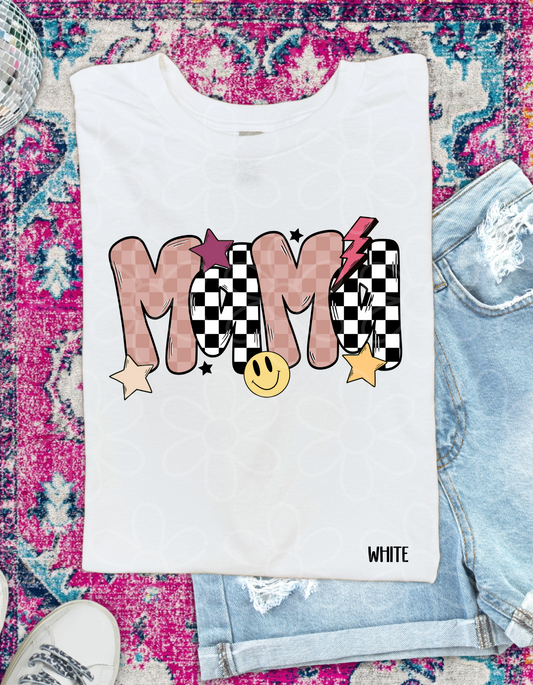 Checkered Retro Smiley MaMa Completed Tee