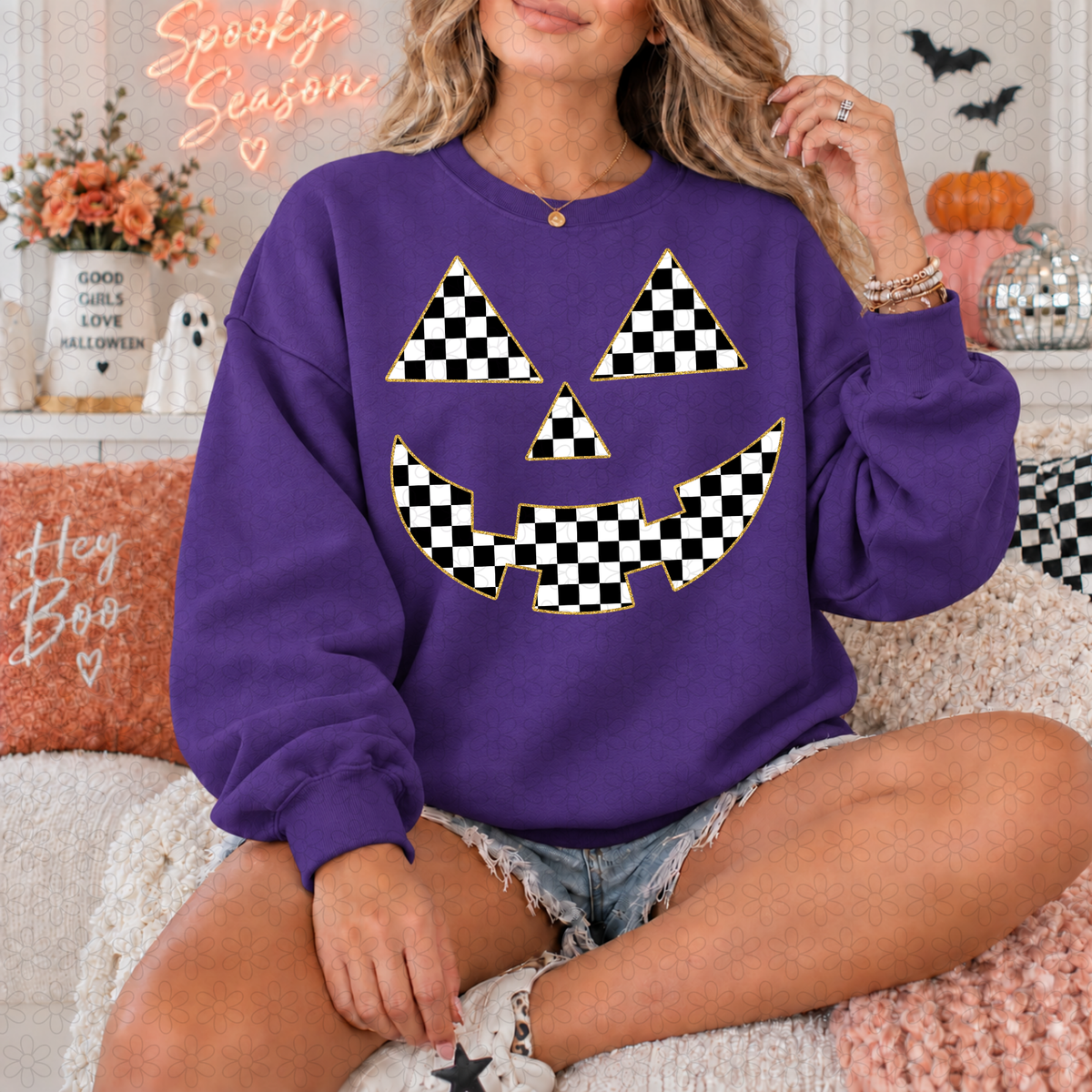 Checkered Jack O Completed Tee