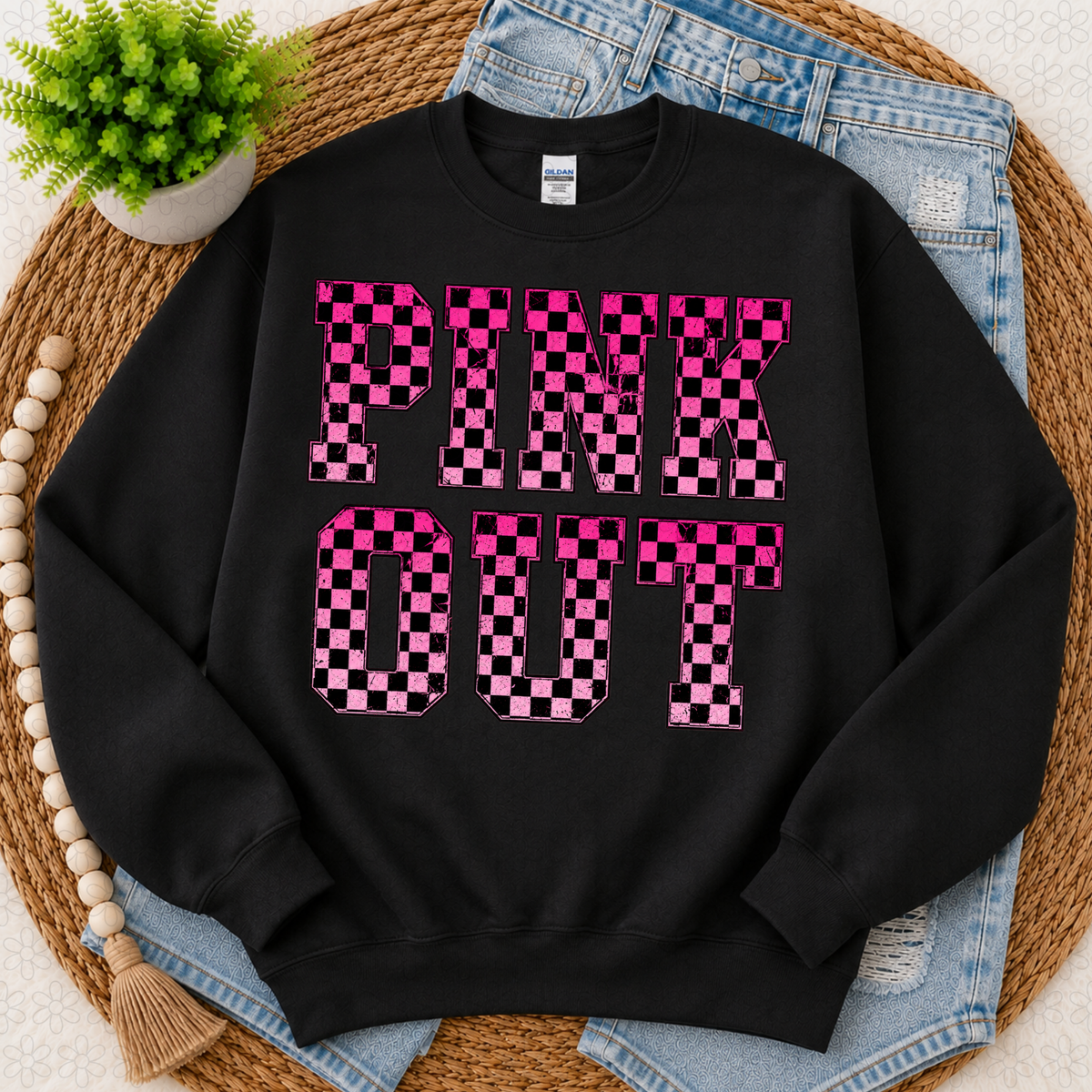 Checkered Pink Out DTF Transfer