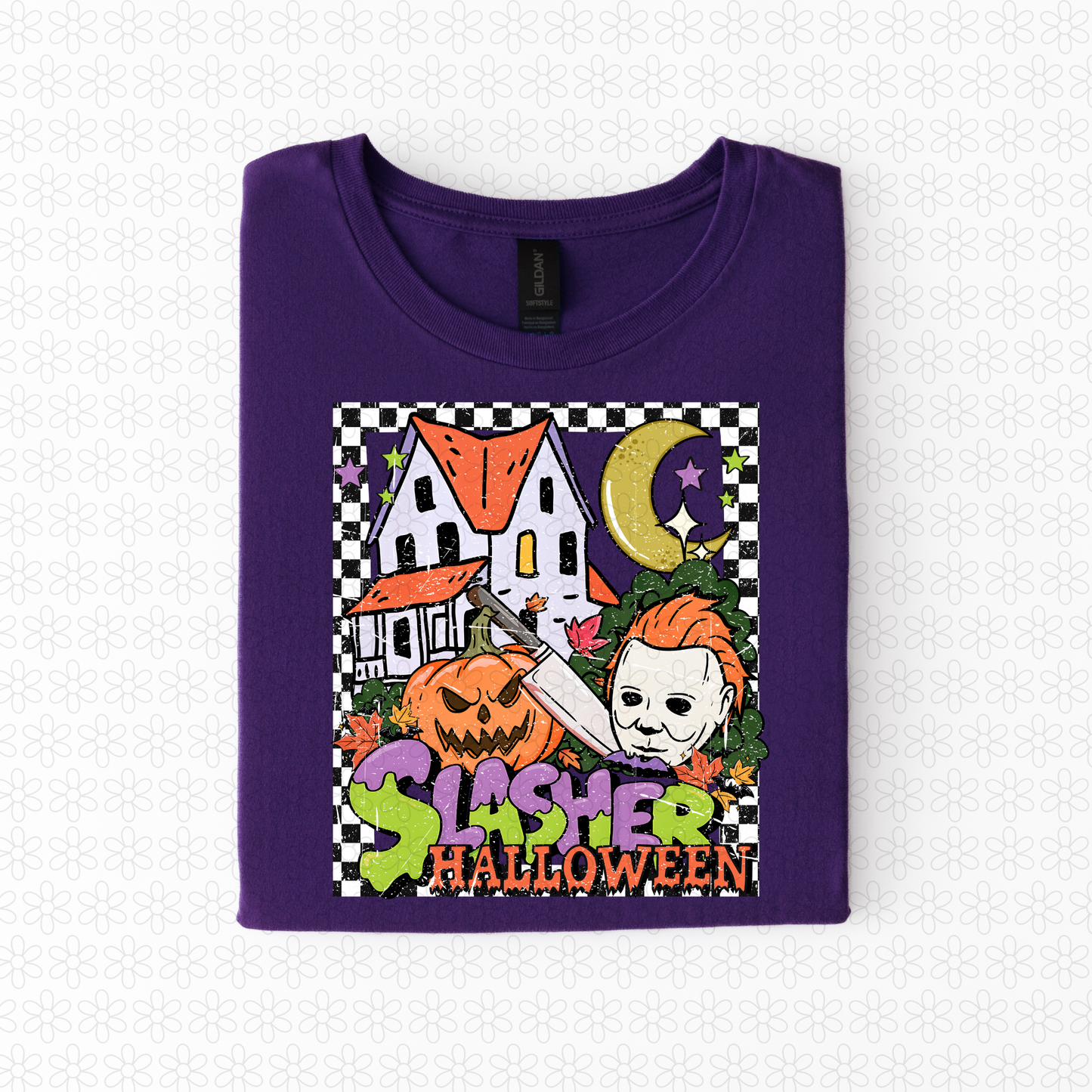 Checkered Slasher Halloween Completed Tee