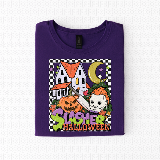 Checkered Slasher Halloween Completed Tee