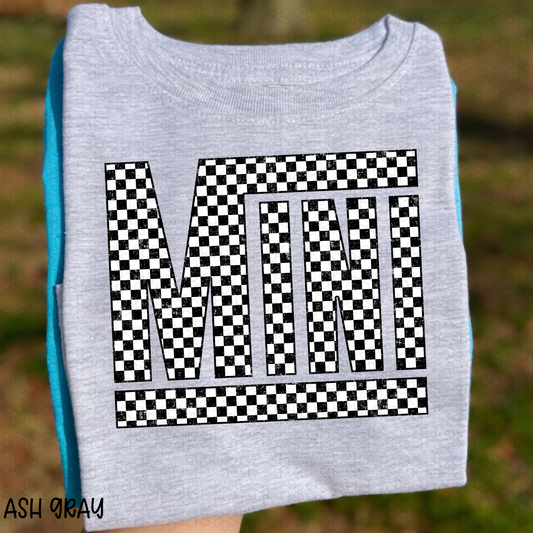 Checkered black and white Mini Completed Tee