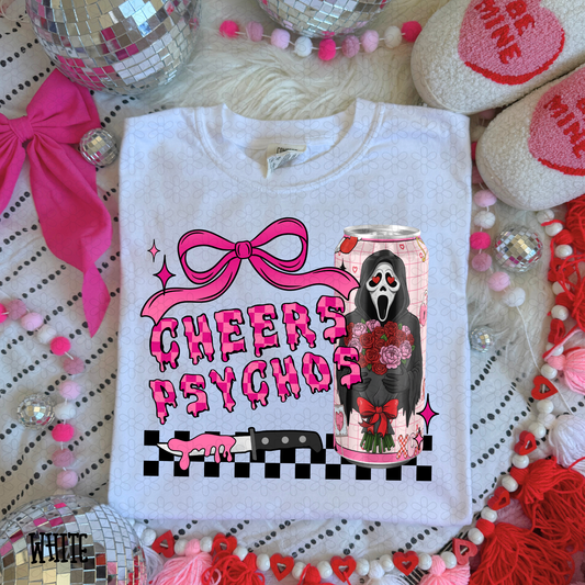 Cheers Psychos Valentines Scream Completed Tee