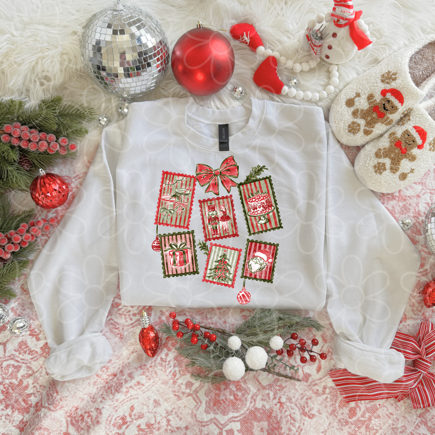 Christmas Coquette Stamps Kids Completed Tee