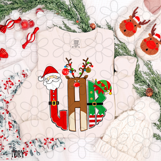 Christmas Custom Monogram Completed Tee