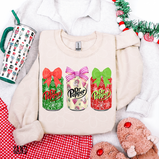 Christmas Dr Pepper Bows Kids Completed Tee