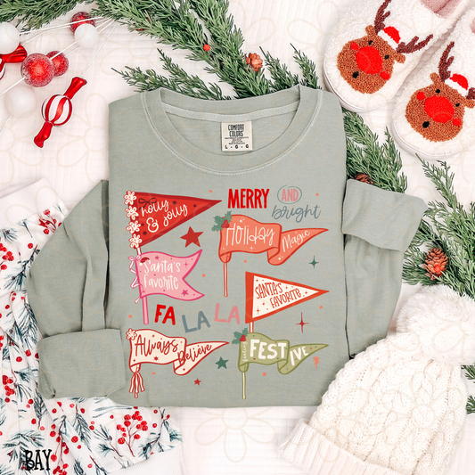 Christmas Flags Kids Completed Tee