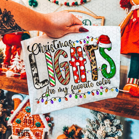 Christmas Lights Are My Favorite Color Kids Completed Tee