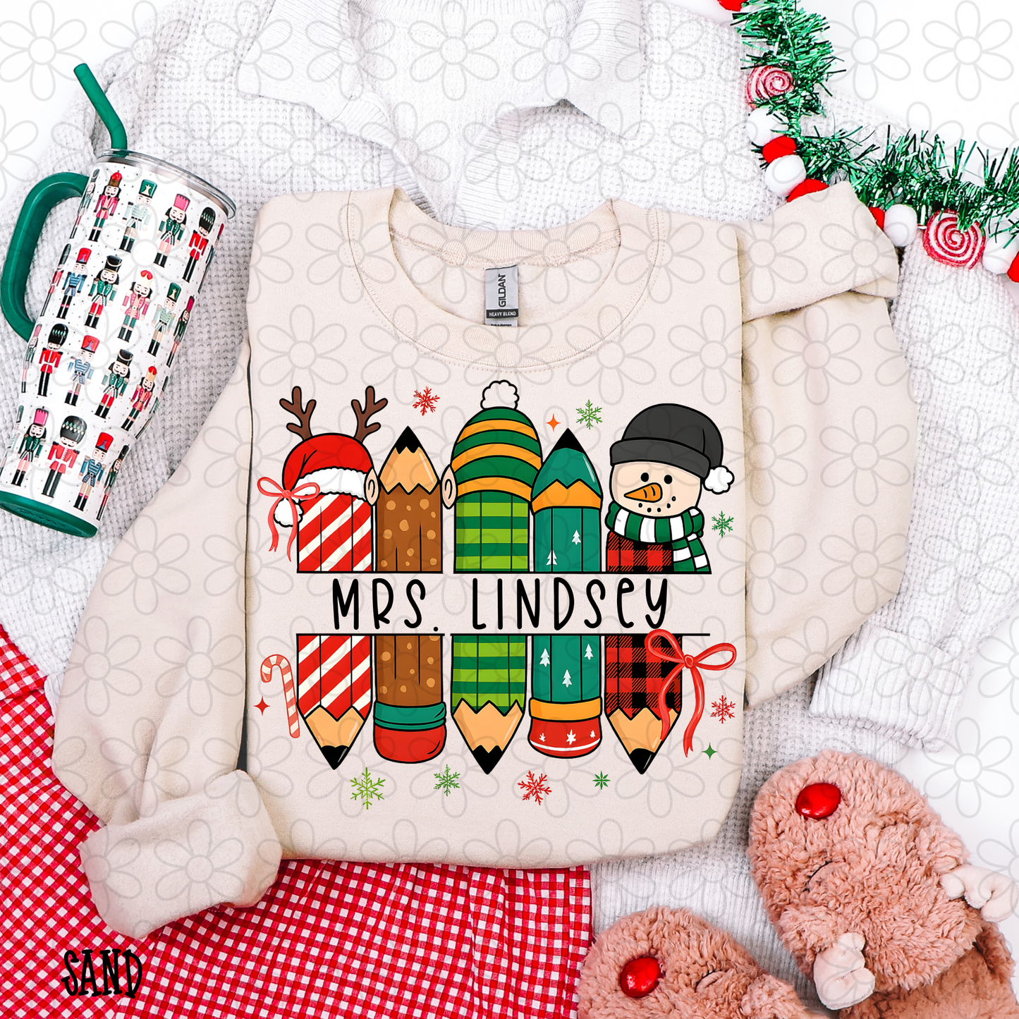 Christmas Pencils Custom Name DTF Transfer