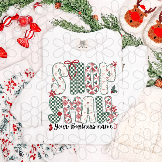 Christmas Shop Small Custom Business Name Completed Tee