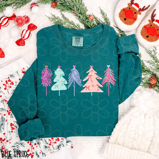 Christmas Trees Hearts & Stars Completed Tee