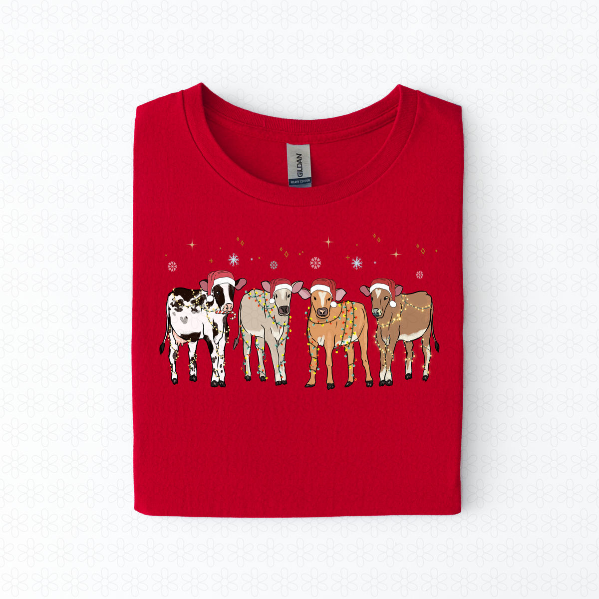 Christmas Cows Completed Tee