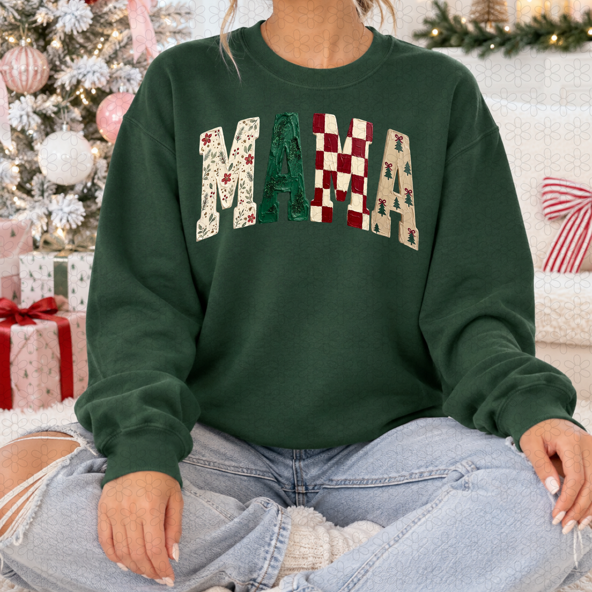 Christmas Mama Completed Tee