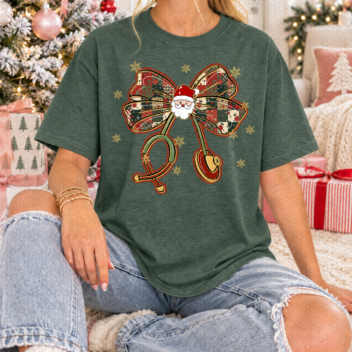 Christmas Stethoscope Completed Tee