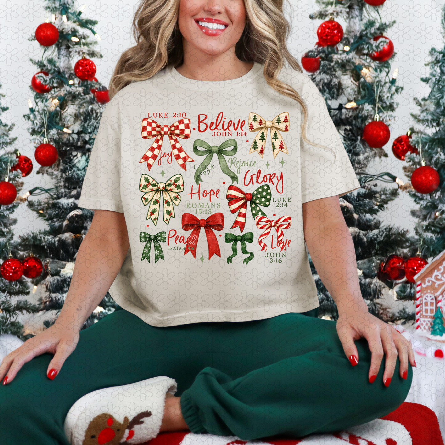 Christmas bow COQUETTE DTF Transfer