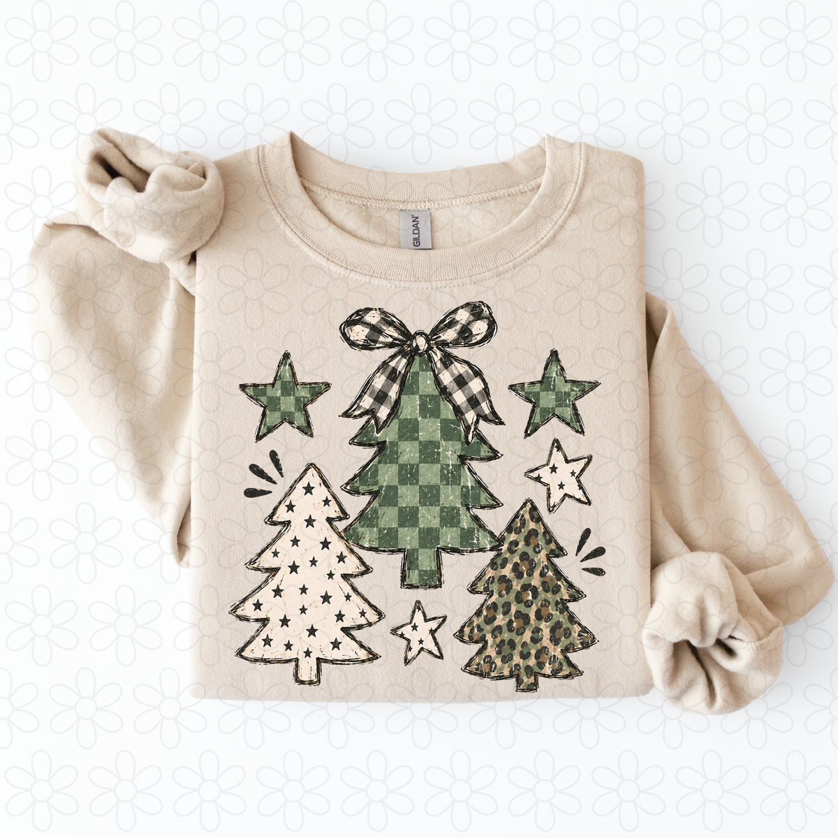 Christmas trees Leopard checkered Completed Tee
