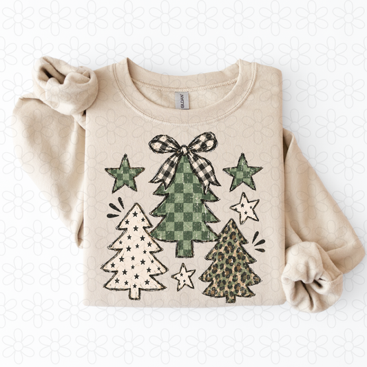 Christmas trees Leopard checkered Completed Tee