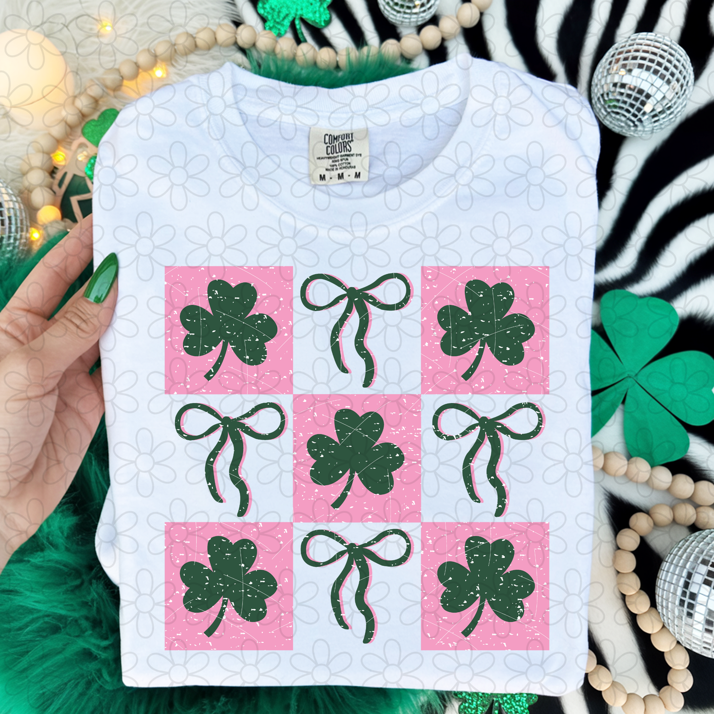 Clovers Checkered Coquette Bows DTF Transfer