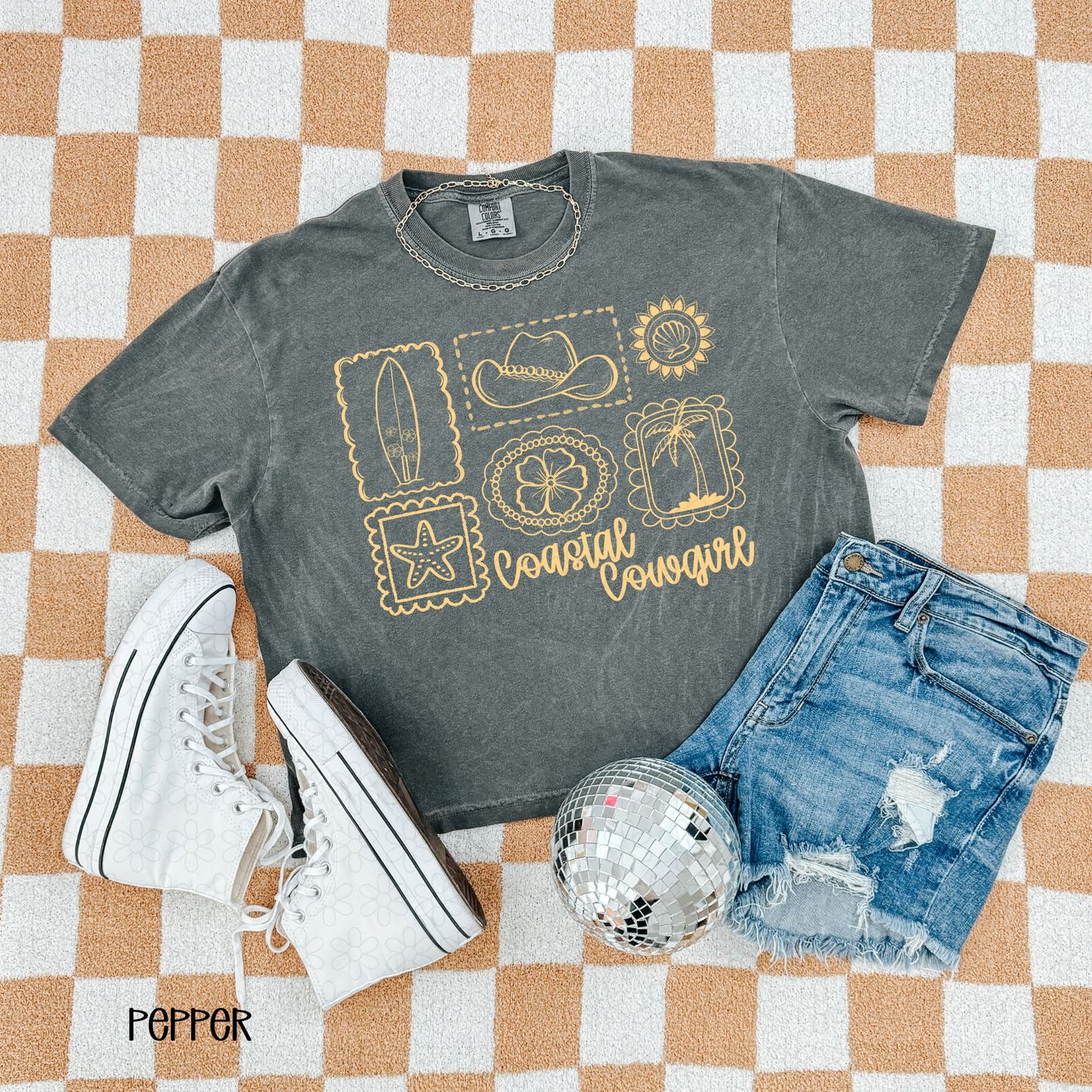 Coastal Cowgirl (Multiple Color Options)  Completed Tee
